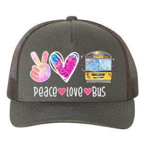 Peace Love Bus Gift For Bus Driver Yupoong Adult 5-Panel Trucker Hat