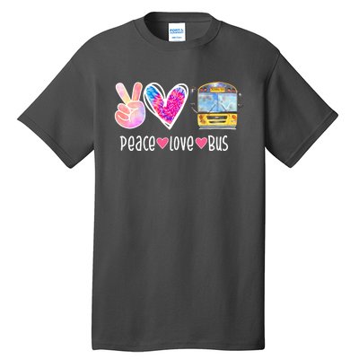 Peace Love Bus Gift For Bus Driver Tall T-Shirt