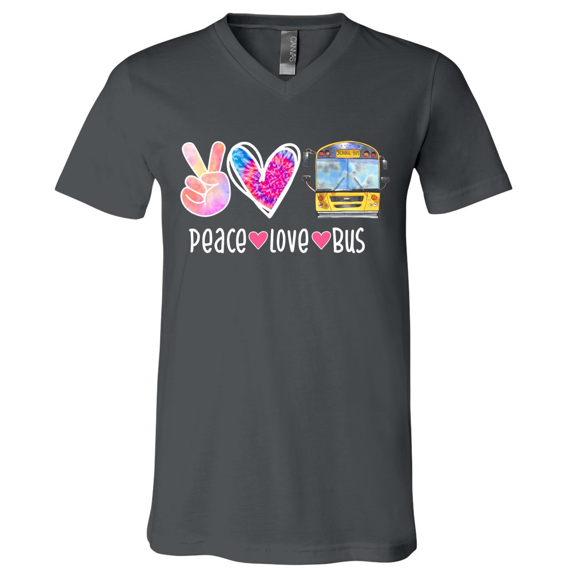 Peace Love Bus Gift For Bus Driver V-Neck T-Shirt