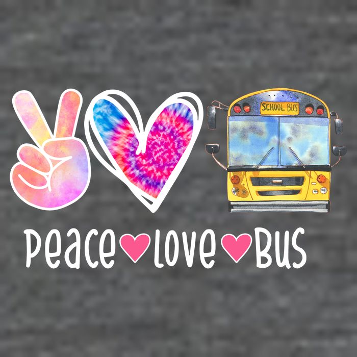 Peace Love Bus Gift For Bus Driver Button