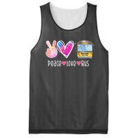 Peace Love Bus Gift For Bus Driver Mesh Reversible Basketball Jersey Tank