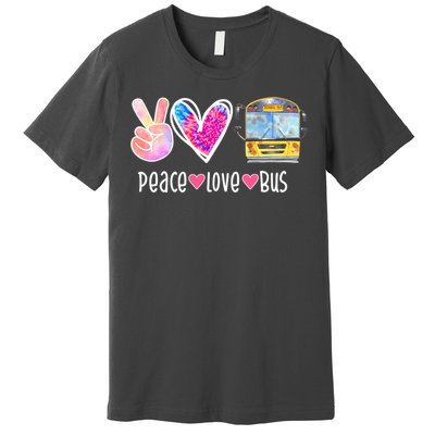 Peace Love Bus Gift For Bus Driver Premium T-Shirt