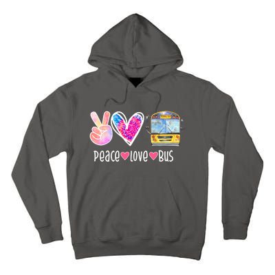 Peace Love Bus Gift For Bus Driver Tall Hoodie