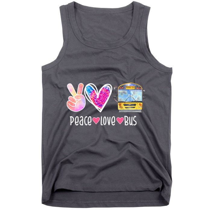 Peace Love Bus Gift For Bus Driver Tank Top