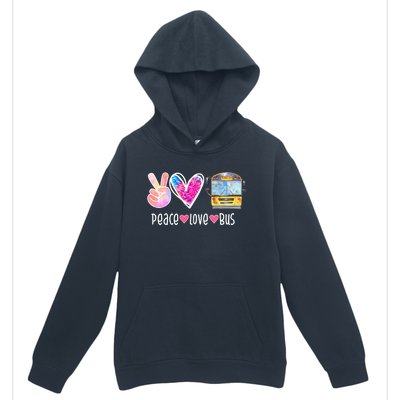 Peace Love Bus Gift For Bus Driver Urban Pullover Hoodie