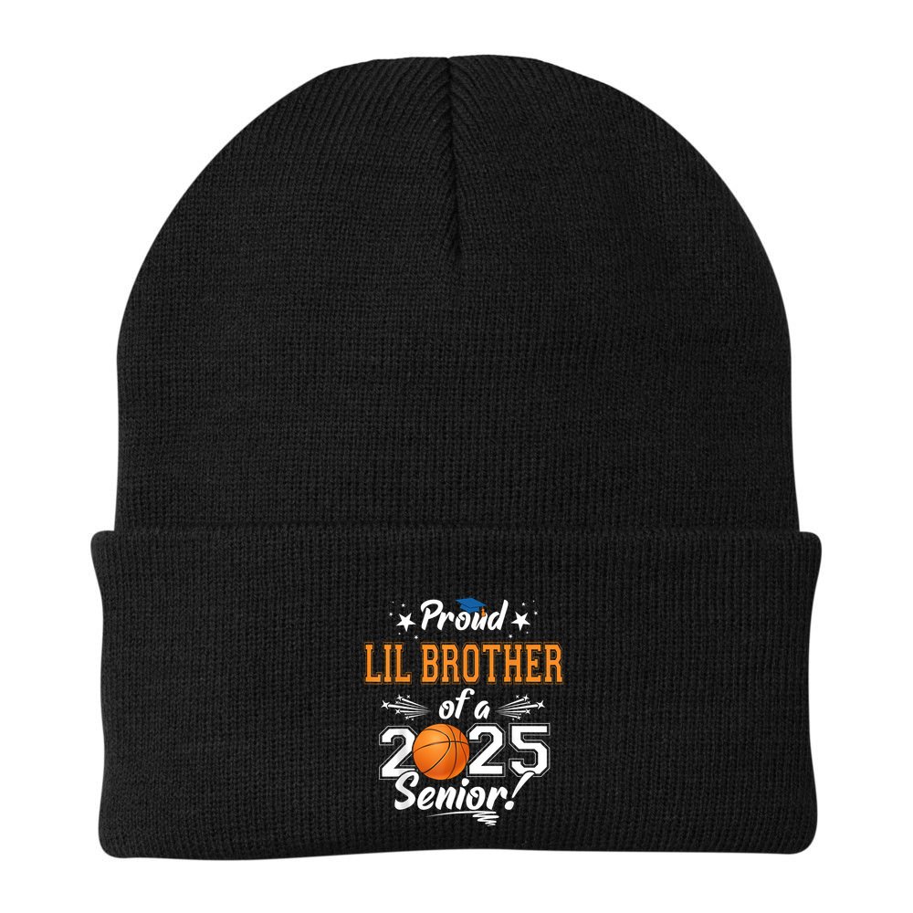 Proud Lil Brother Of A 2025 Senior Graduate Basketball Beanie