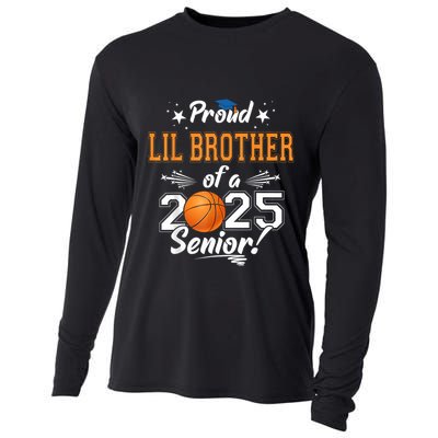 Proud Lil Brother Of A 2025 Senior Graduate Basketball Cooling Performance Long Sleeve Crew