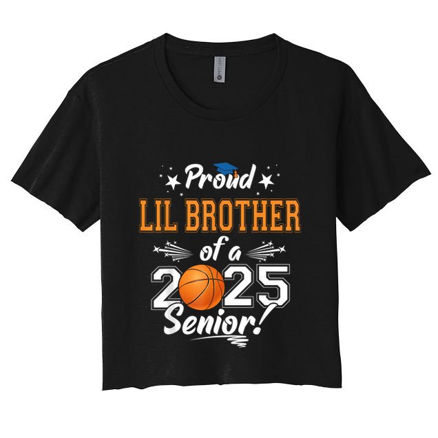 Proud Lil Brother Of A 2025 Senior Graduate Basketball Crop Top