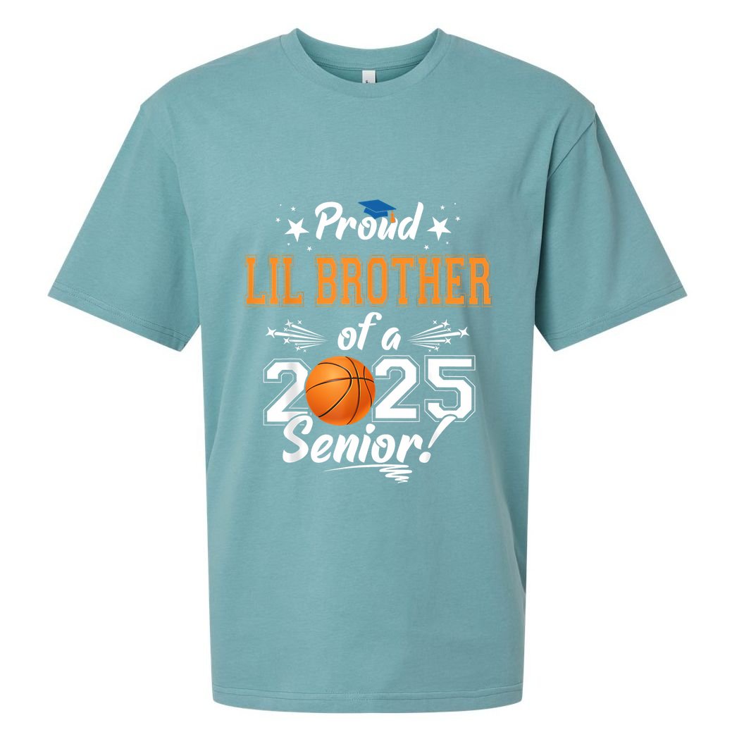 Proud Lil Brother Of A 2025 Senior Graduate Basketball Sueded Cloud Jersey T-Shirt