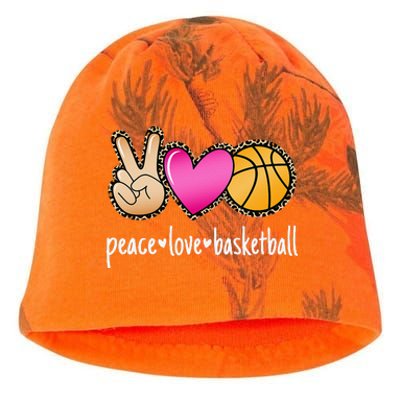 Peace Love Basketball Leopard Print Basketball Kati - Camo Knit Beanie