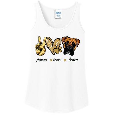 Peace Love Boxer Dog Boxer Dog Lover Gift Ladies Essential Tank