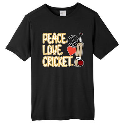 Peace Love Cricket Player Sports Lover Team Coach Graphic Premium Tall Fusion ChromaSoft Performance T-Shirt