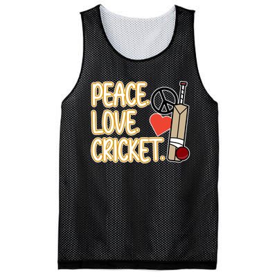 Peace Love Cricket Player Sports Lover Team Coach Graphic Premium Mesh Reversible Basketball Jersey Tank