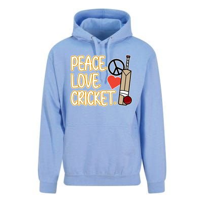 Peace Love Cricket Player Sports Lover Team Coach Graphic Premium Unisex Surf Hoodie