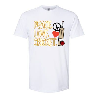 Peace Love Cricket Player Sports Lover Team Coach Graphic Premium Softstyle CVC T-Shirt