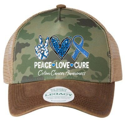 Peace Love Cure Colorectal Colon Cancer Awareness Support Legacy Tie Dye Trucker Hat
