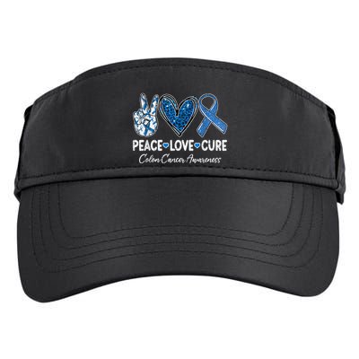 Peace Love Cure Colorectal Colon Cancer Awareness Support Adult Drive Performance Visor