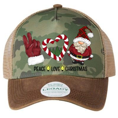 Peace Love Christmas Gnome Sublimation Funny Xmas Gift Legacy Tie Dye Trucker Hat