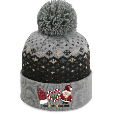 Peace Love Christmas Gnome Sublimation Funny Xmas Gift The Baniff Cuffed Pom Beanie