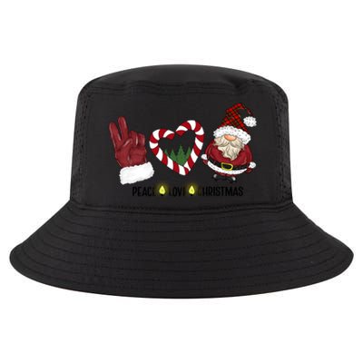 Peace Love Christmas Gnome Sublimation Funny Xmas Gift Cool Comfort Performance Bucket Hat