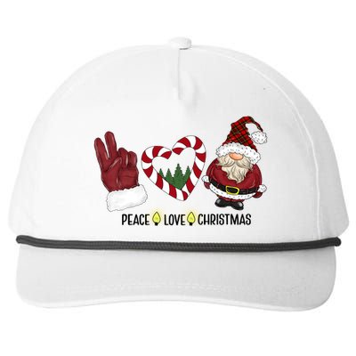 Peace Love Christmas Gnome Sublimation Funny Xmas Gift Snapback Five-Panel Rope Hat