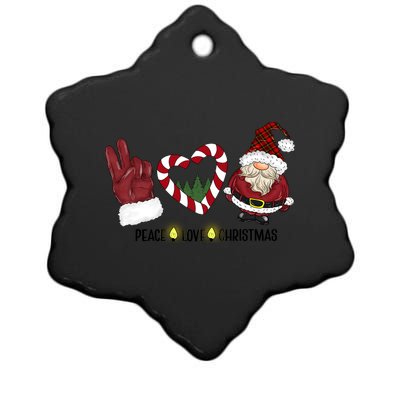 Peace Love Christmas Gnome Sublimation Funny Xmas Gift Ceramic Star Ornament