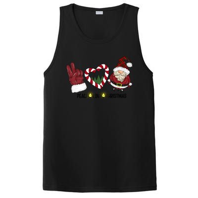 Peace Love Christmas Gnome Sublimation Funny Xmas Gift PosiCharge Competitor Tank