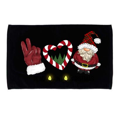 Peace Love Christmas Gnome Sublimation Funny Xmas Gift Microfiber Hand Towel