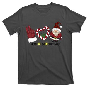 Peace Love Christmas Gnome Sublimation Funny Xmas Gift T-Shirt