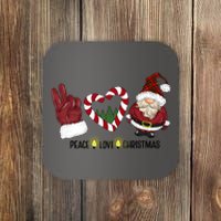 Peace Love Christmas Gnome Sublimation Funny Xmas Gift Coaster