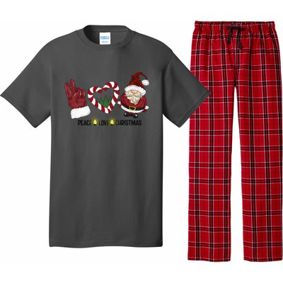 Peace Love Christmas Gnome Sublimation Funny Xmas Gift Pajama Set