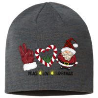 Peace Love Christmas Gnome Sublimation Funny Xmas Gift Sustainable Beanie