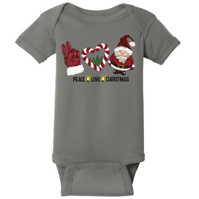 Peace Love Christmas Gnome Sublimation Funny Xmas Gift Baby Bodysuit