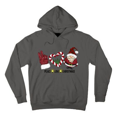 Peace Love Christmas Gnome Sublimation Funny Xmas Gift Tall Hoodie