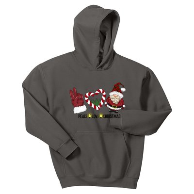 Peace Love Christmas Gnome Sublimation Funny Xmas Gift Kids Hoodie