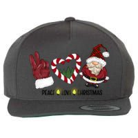 Peace Love Christmas Gnome Sublimation Funny Xmas Gift Wool Snapback Cap