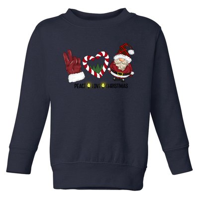 Peace Love Christmas Gnome Sublimation Funny Xmas Gift Toddler Sweatshirt