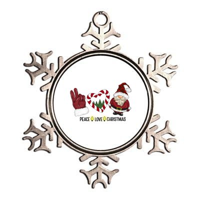 Peace Love Christmas Gnome Sublimation Funny Xmas Gift Metallic Star Ornament