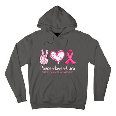 Peace Love Cure Pink Ribbon Breast Cancer Awareness Gift Tall Hoodie