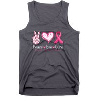 Peace Love Cure Pink Ribbon Breast Cancer Awareness Gift Tank Top