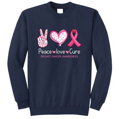 Peace Love Cure Pink Ribbon Breast Cancer Awareness Gift Sweatshirt