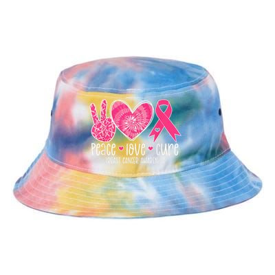 Peace Love Cure Breast Cancer Shirt Pink Ribbon Awareness Tie Dye Newport Bucket Hat