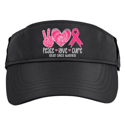 Peace Love Cure Breast Cancer Shirt Pink Ribbon Awareness Adult Drive Performance Visor