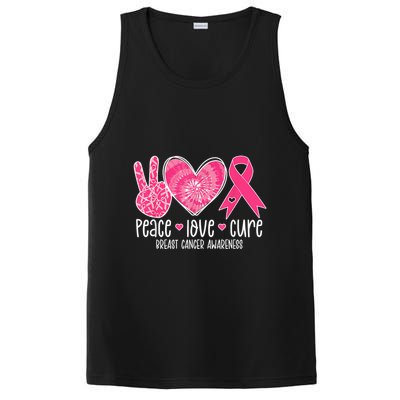 Peace Love Cure Breast Cancer Shirt Pink Ribbon Awareness PosiCharge Competitor Tank