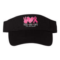 Peace Love Cure Breast Cancer Shirt Pink Ribbon Awareness Valucap Bio-Washed Visor