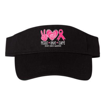 Peace Love Cure Breast Cancer Shirt Pink Ribbon Awareness Valucap Bio-Washed Visor