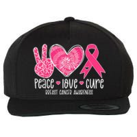 Peace Love Cure Breast Cancer Shirt Pink Ribbon Awareness Wool Snapback Cap