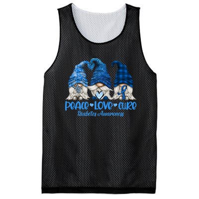 Peace Love Cure Gnome Diabetes Awareness Month Cute Gnomies Premium Mesh Reversible Basketball Jersey Tank