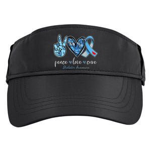 Peace Love Cure Grey Blue Ribbon Diabetes Awareness Adult Drive Performance Visor