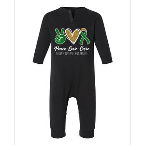 Peace Love Cure Kidney Disease Awareness Infant Fleece One Piece